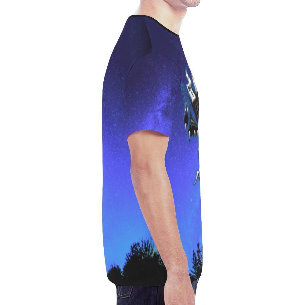 Viking T-shirt - Fenrir In The Sky A6-NEW ALL OVER PRINT T-SHIRTS-HP Arts-XS-Men-Blue-Vibe Cosy™