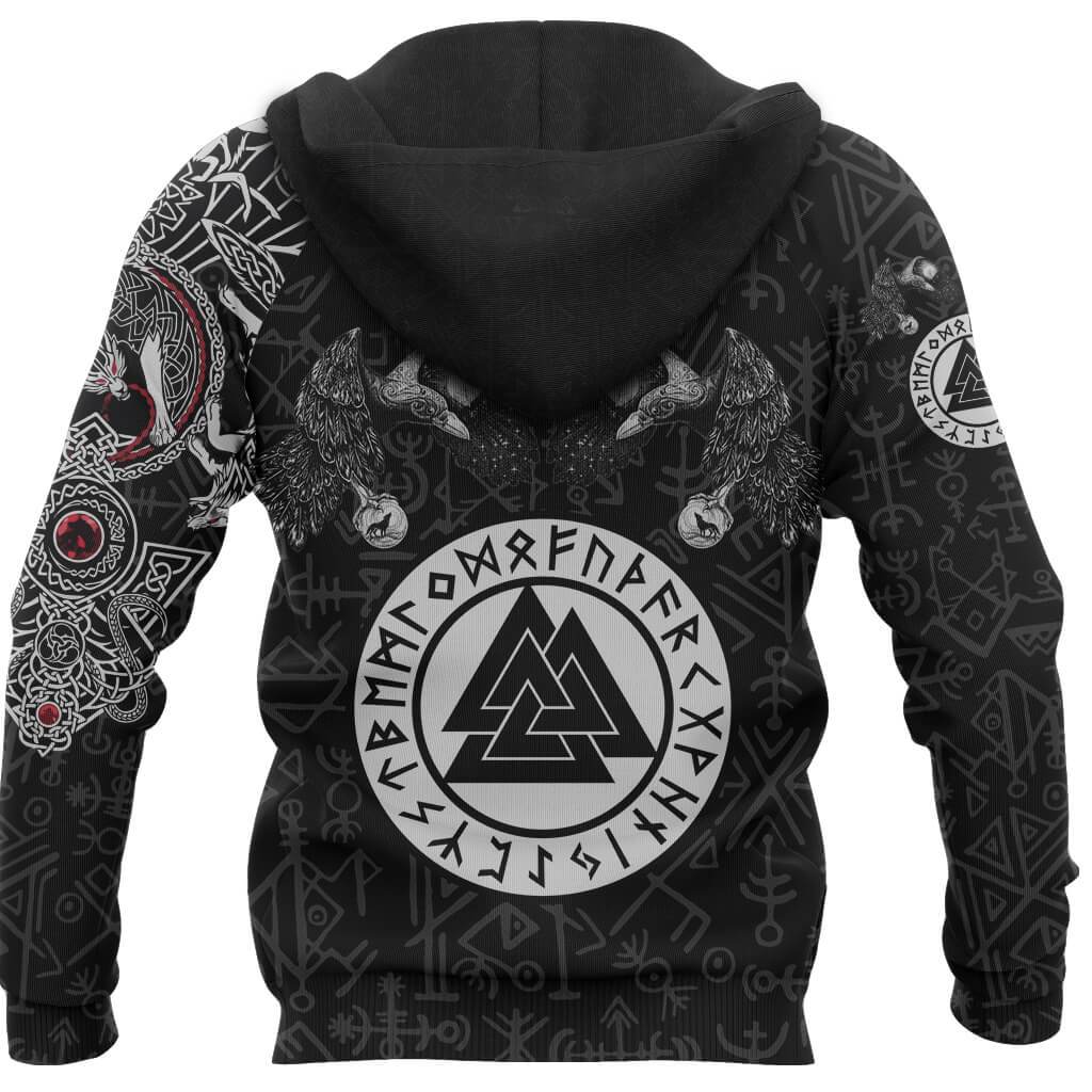 3D Printed Vikings Fenrir Skoll And Hati Valknut Raven-Apparel-HP Arts-Hoodie-S-Vibe Cosy™