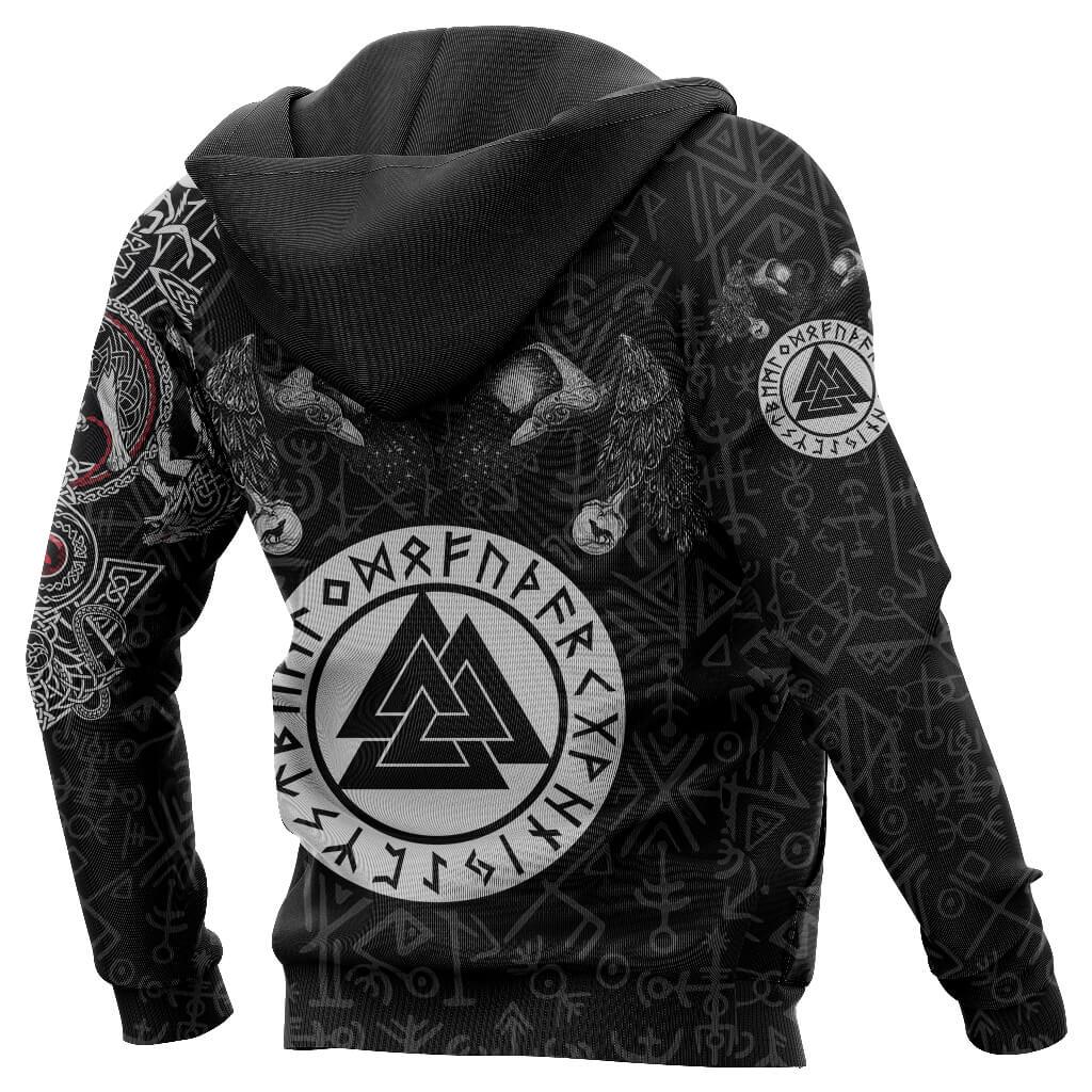 3D Printed Vikings Fenrir Skoll And Hati Valknut Raven-Apparel-HP Arts-Hoodie-S-Vibe Cosy™