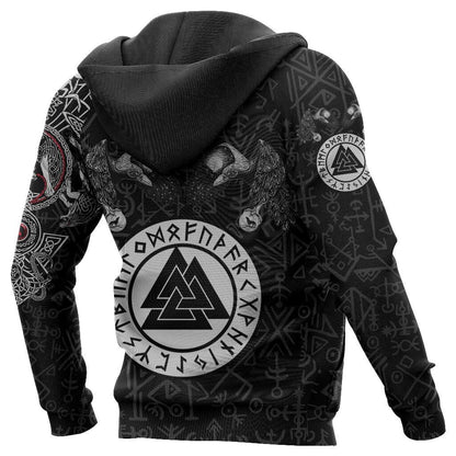 3D Printed Vikings Fenrir Skoll And Hati Valknut Raven-Apparel-HP Arts-Hoodie-S-Vibe Cosy™