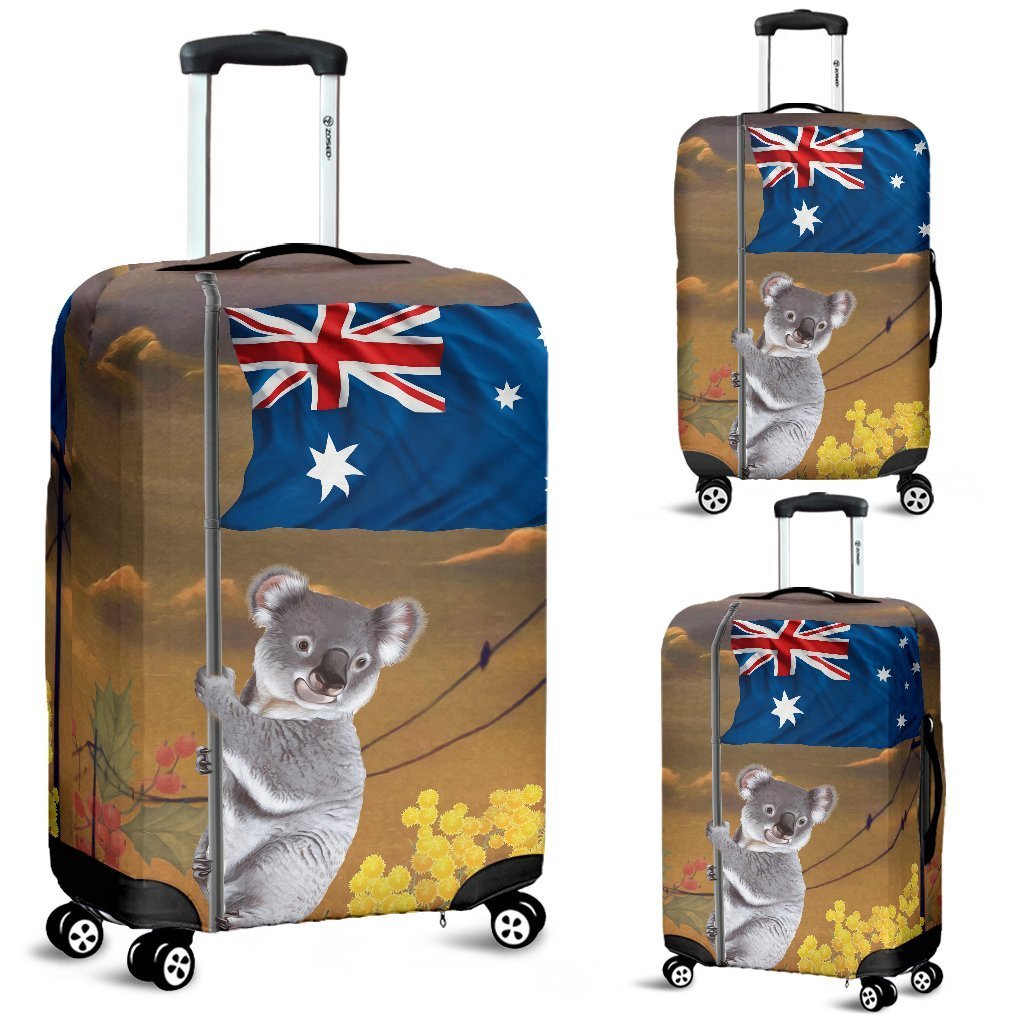 AUSTRALIA CLIMBING KOALA LUGGAGE COVER 02 K5-LUGGAGE COVERS-HP Arts-Luggage Covers - AUSTRALIA CLIMBING KOALA LUGGAGE COVER 02 C1-Small 18-22 in / 45-55 cm-Vibe Cosy™
