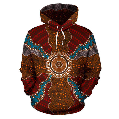 Australia All Over Hoodie Australia Pattern- NNK1476-Apparel-PL8386-Hoodie-S-Vibe Cosy™