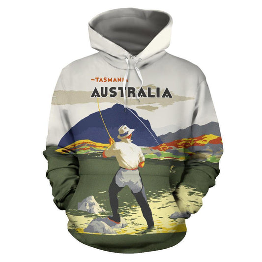 Fishing in Tasmania All Over Print Hoodie - NNK1429-Apparel-NNK-Hoodie-S-Vibe Cosy™