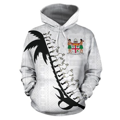 Fiji Cibi War Dance Hoodie White-Apparel-Khanh Arts-Hoodie-S-Vibe Cosy™