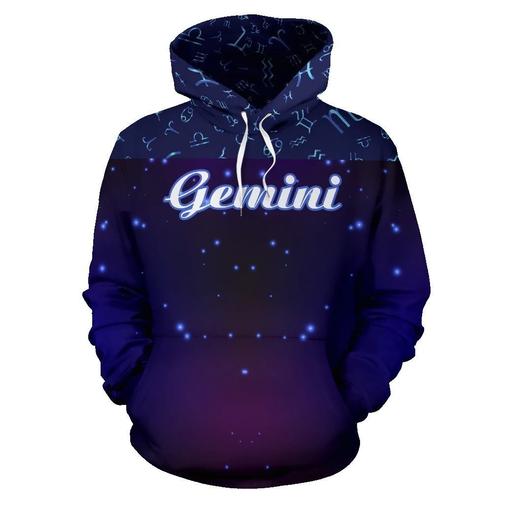 Gemini Zodiac All Over Hoodie NTH140830-Apparel-NTH-Hoodie-S-Vibe Cosy™