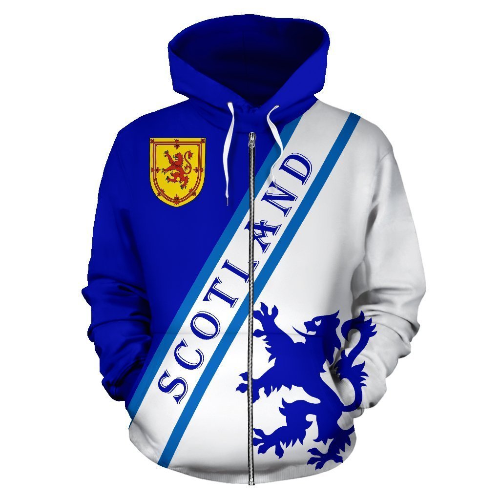 Scottish Rampant Lion Shield Hoodie-Apparel-HD09-Zip Hoodie-S-Vibe Cosy™