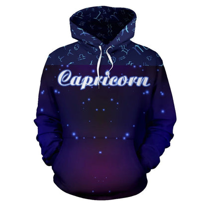 Capricorn Zodiac All Over Hoodie NTH140829-Apparel-NTH-Hoodie-S-Vibe Cosy™