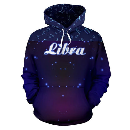 Libra Zodiac All Over Hoodie NTH140827-Apparel-NTH-Hoodie-S-Vibe Cosy™