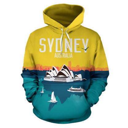 Sydney Australia All Over Print Hoodie - NNK1423-Apparel-NNK-Hoodie-S-Vibe Cosy™