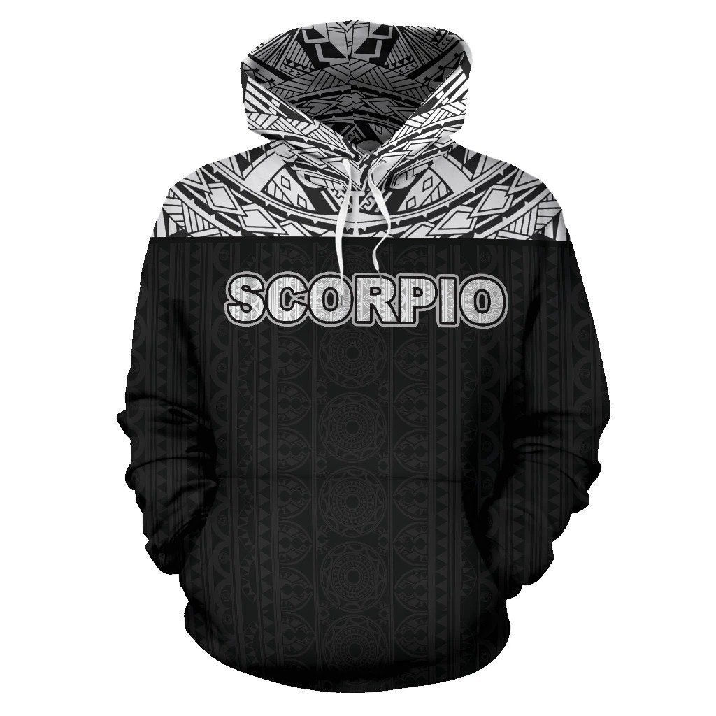 Scorpio Zodiac - Poly All Over Hoodie Black Version NTH140824 - Amaze Style™-Apparel