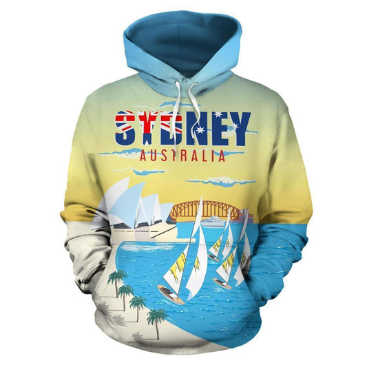 Sailing Sydney Australia All Over Print Hoodie - NNK1430-Apparel-NNK-Hoodie-S-Vibe Cosy™