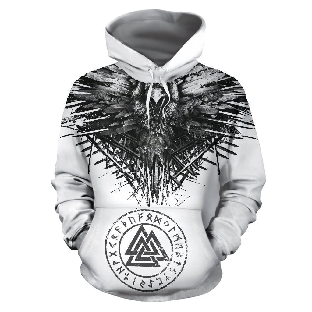 Viking Hoodie - Raven and Eagle-Apparel-HP Arts-Hoodie-S-Vibe Cosy™