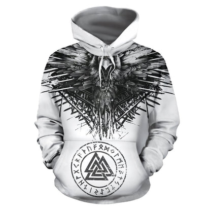 Viking Hoodie - Raven and Eagle-Apparel-HP Arts-Hoodie-S-Vibe Cosy™