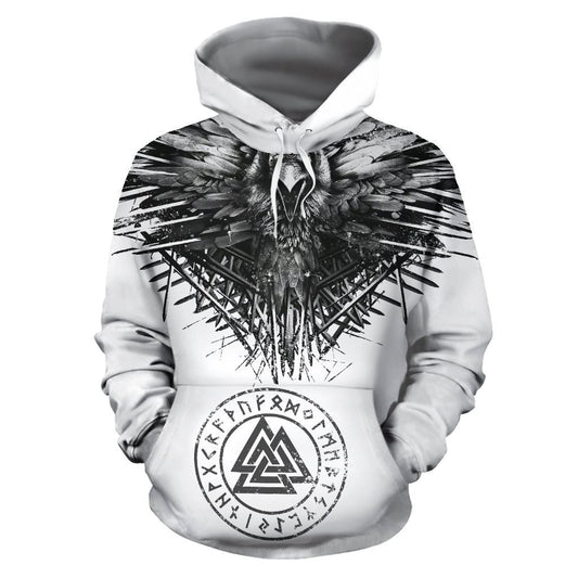 Viking Hoodie - Raven and Eagle-Apparel-HP Arts-Hoodie-S-Vibe Cosy™