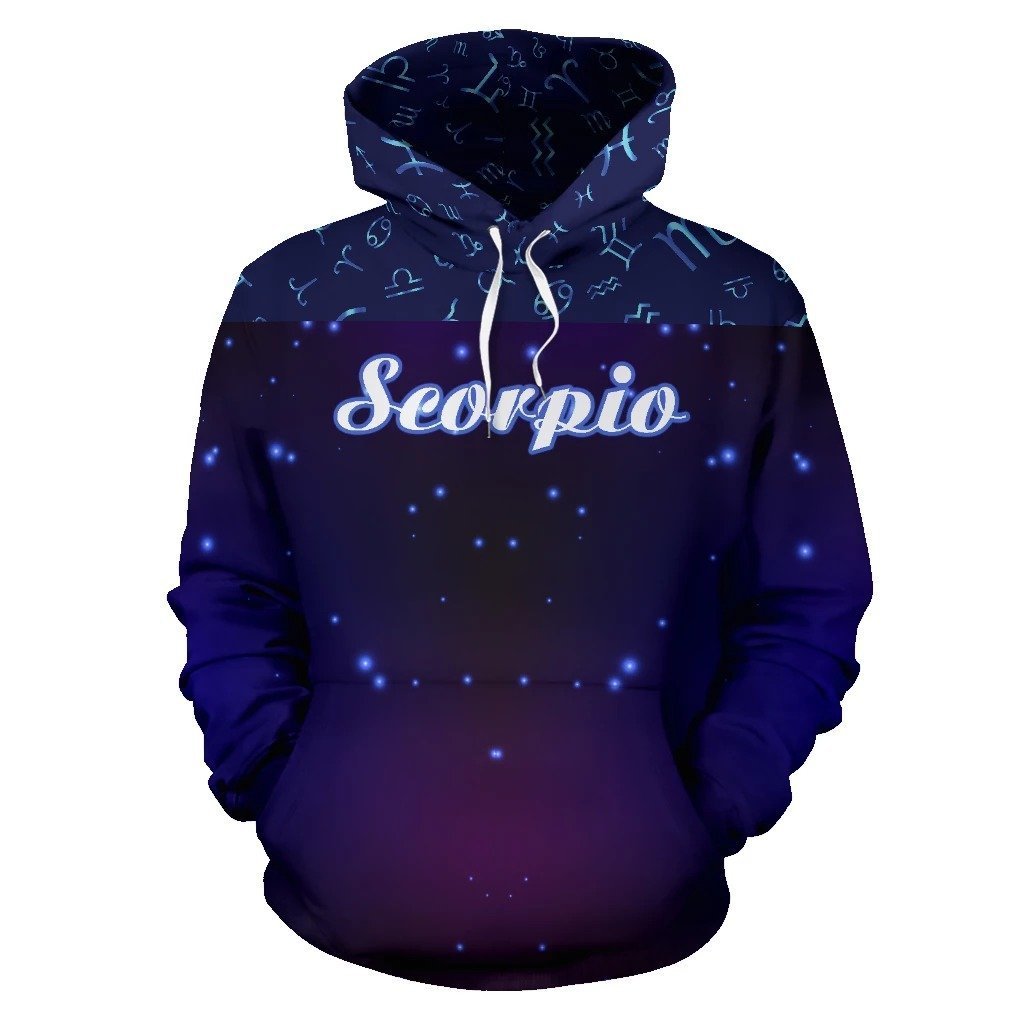 Scorpio Zodiac All Over Hoodie NTH140847-Apparel-NTH-Hoodie-S-Vibe Cosy™