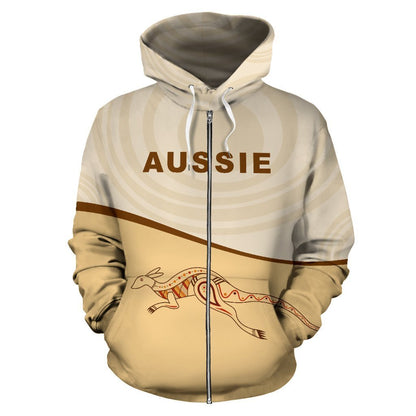 Aussie Kangaroo™ Zip-Up Hoodie-NNK1496-Apparel-PL8386-Zip-Up Hoodie-S-Vibe Cosy™