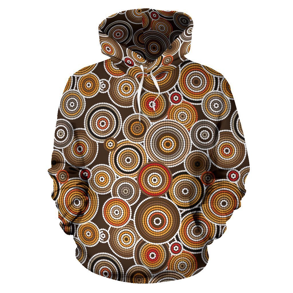 Aboriginal Pattern Brown All Over Hoodie NNK1441-Apparel-PL8386-Hoodie-S-Vibe Cosy™