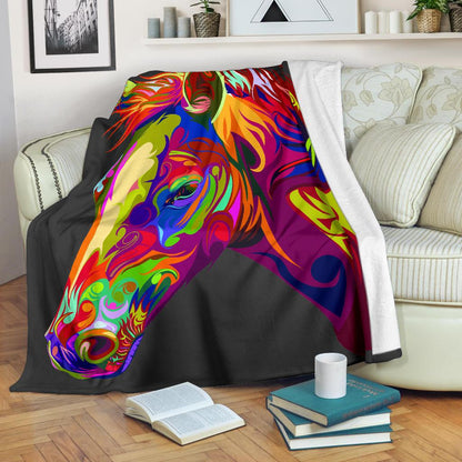 Cavallo Colorato/Nero - Coperta in Pile -Amaze Style™-Premium BlanketCavallo Colorato/Nero - Coperta in Pile -Youth (56 x 43 inches / 140 x 110 cm)-Vibe Cosy™