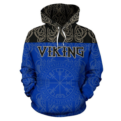 Viking All Over Hoodie - Vegvisir Bn10-ALL OVER PRINT ZIP HOODIES (P)-HP Arts-Hoodie-S-Vibe Cosy™