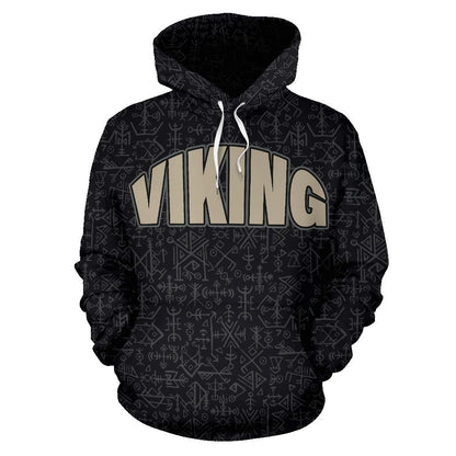 Viking Hoodie - Magical Runic Compass Vegvisir - BN09-ALL OVER PRINT HOODIES (P)-HP Arts-Hoodie-S-Vibe Cosy™
