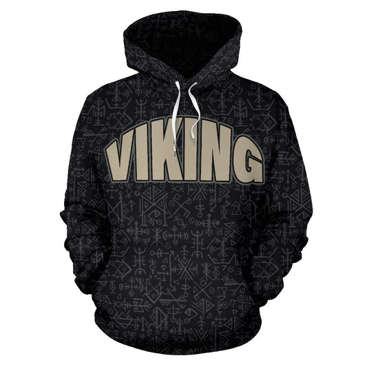 Viking Hoodie - Magical Runic Compass Vegvisir - BN09-ALL OVER PRINT HOODIES (P)-HP Arts-Hoodie-S-Vibe Cosy™