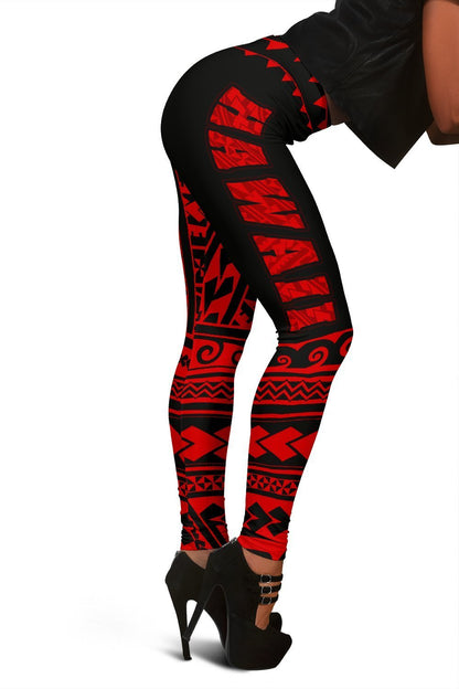 Hawaii Polynesian Leggings Red - Fashion J1-LEGGINGS-Alohawaii-Women's Leggings-XS-White-Vibe Cosy™