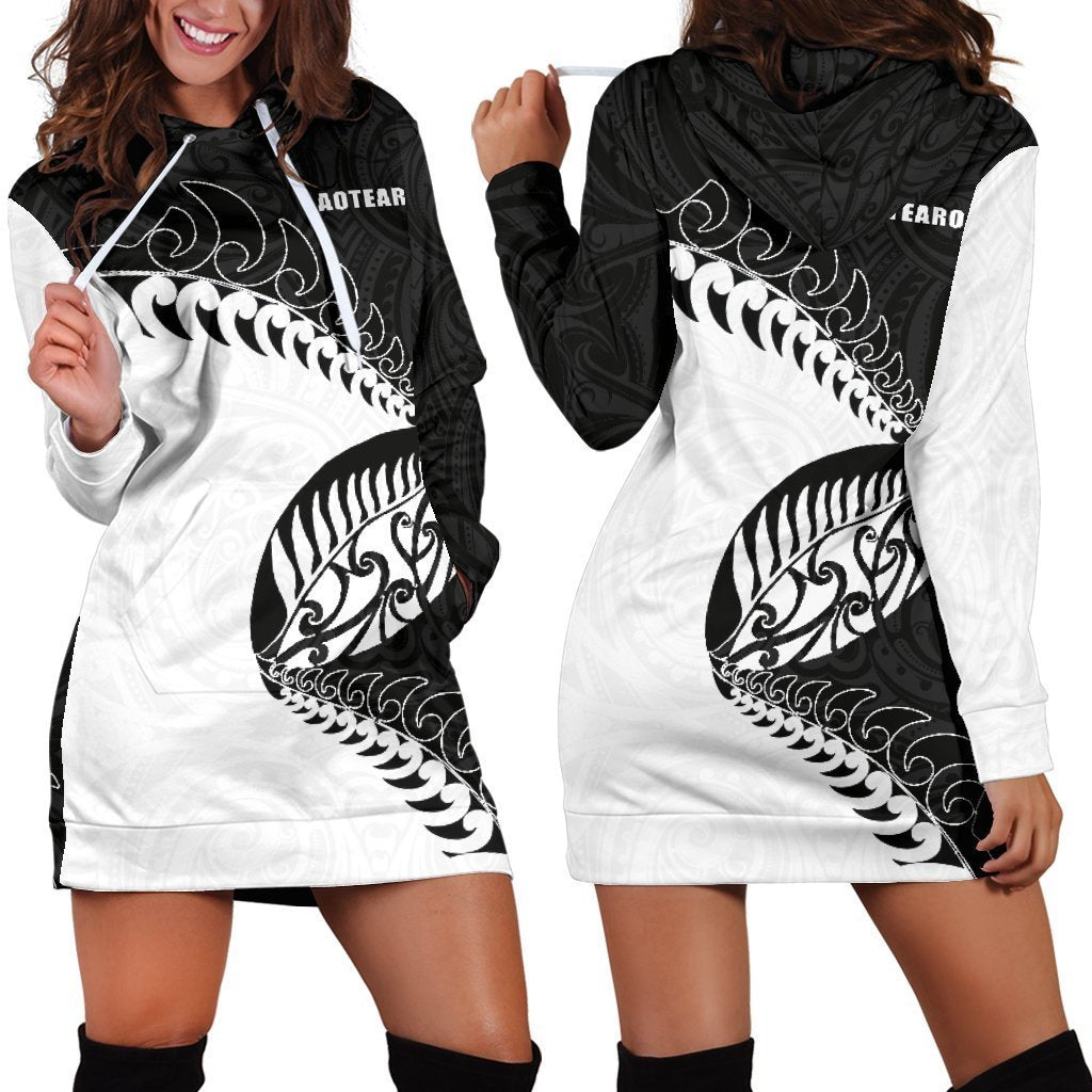Rugby Aotearoa Fern Hoodie Dress K24-Apparel-HD09-Hoodie Dress-S-Vibe Cosy™