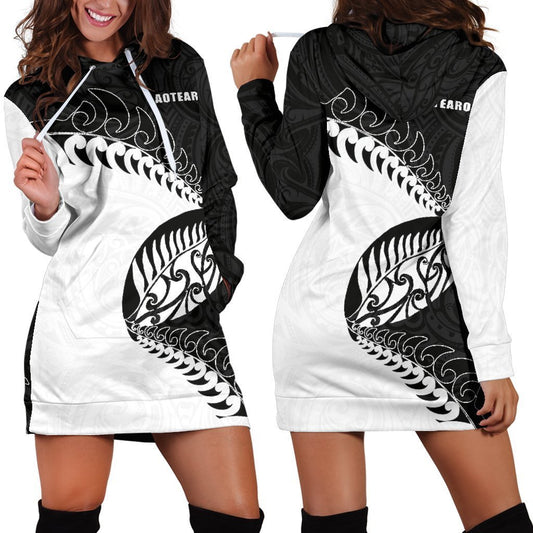 Rugby Aotearoa Fern Hoodie Dress K24-Apparel-HD09-Hoodie Dress-S-Vibe Cosy™