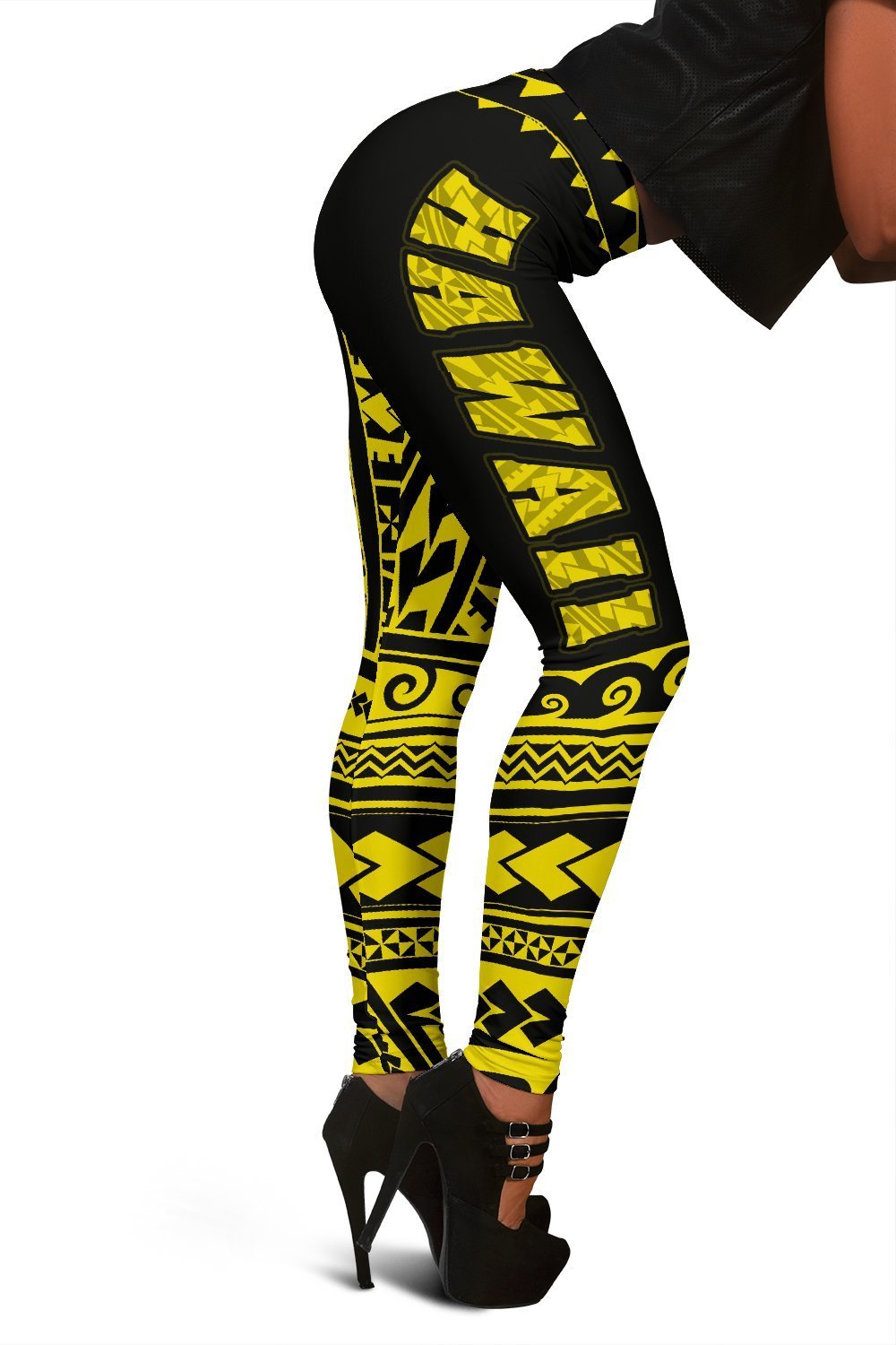 Hawaii Polynesian Leggings Yellow - Fashion J1-LEGGINGS-Alohawaii-Women's Leggings-XS-White-Vibe Cosy™