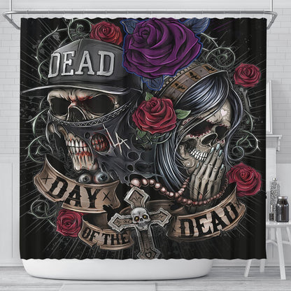 Day of the Dead Set-6teenth Outlet-Combo Shower Curtains + Towel + bath mats (20% OFF)-Vibe Cosy™