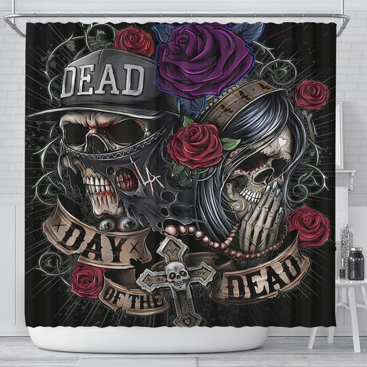 Day of the Dead Set-6teenth Outlet-Combo Shower Curtains + Towel + bath mats (20% OFF)-Vibe Cosy™