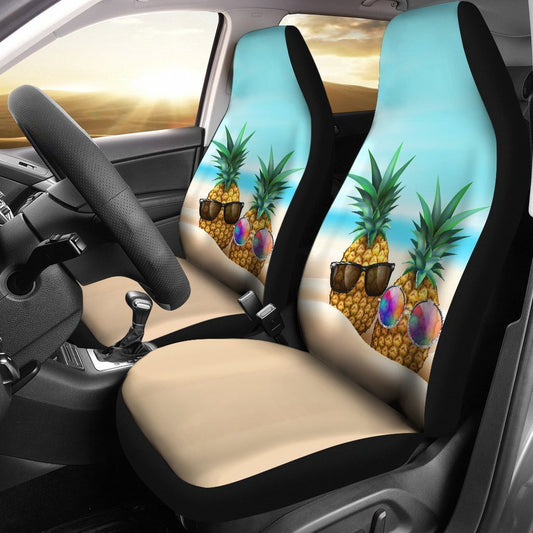 Pineapple Car Seat Covers 04 - AH-CAR SEAT COVERS-Alohawaii-Car Seat Covers-Universal Fit-White-Vibe Cosy™