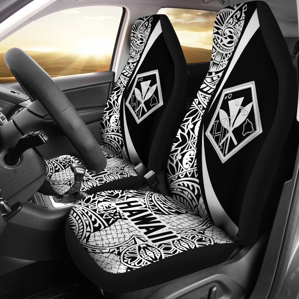 Hawaii Kanaka Polynesian Car Seat Covers - Circle Style White - AH J1-CAR SEAT COVERS-Alohawaii-Car Seat Covers-Universal Fit-White-Vibe Cosy™