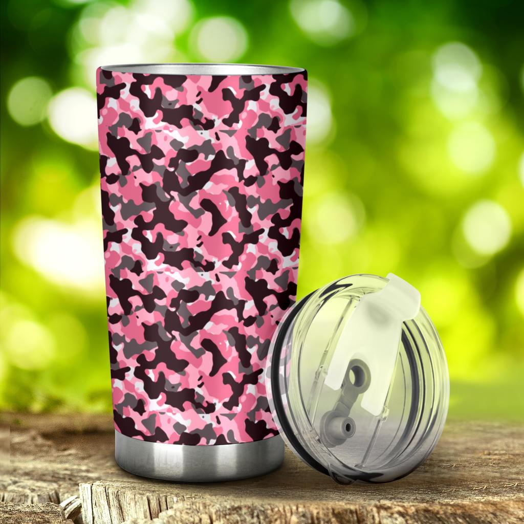 Tumbler Camouflage Pink-Amaze Style™-Tumbler - Tumbler Camouflage Pink-20oz Large-Vibe Cosy™