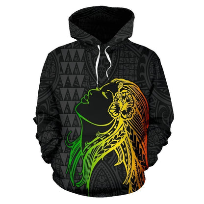 Hula Girl Polynesian Hoodie - AH - J1-ALL OVER PRINT HOODIES (P)-Phaethon-Hoodie-S-Vibe Cosy™