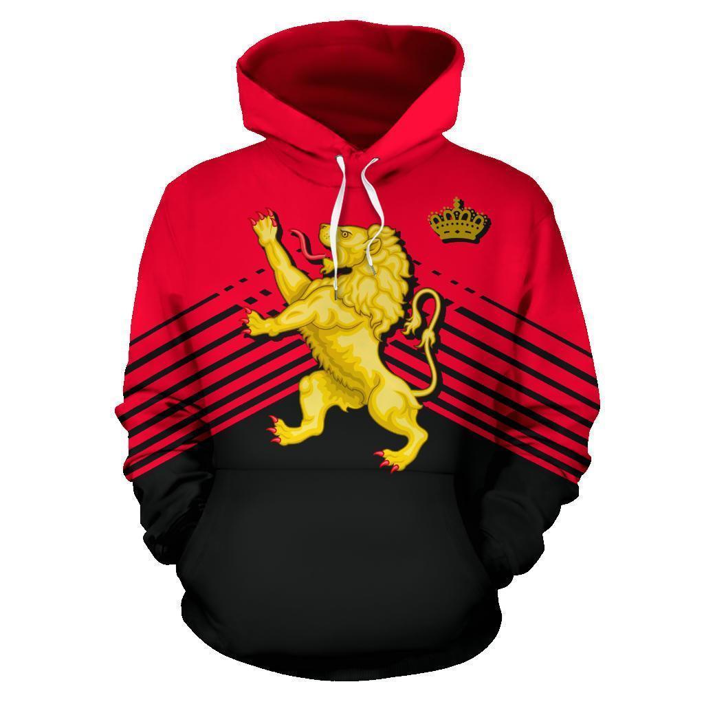 Belgium Sport Flag Hoodie - Stripes Style 02 - J4-Apparel-HD09-Hoodie-S-Vibe Cosy™