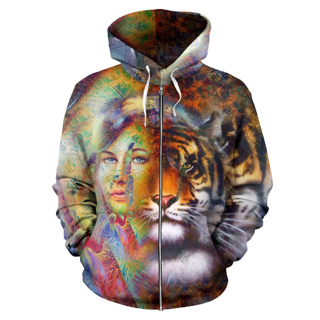 Tigre - Felpa con Zip e cappuccio -Amaze Style™-Men's Zip-Up HoodieTigre - Felpa con Zip e cappuccio -S-Vibe Cosy™