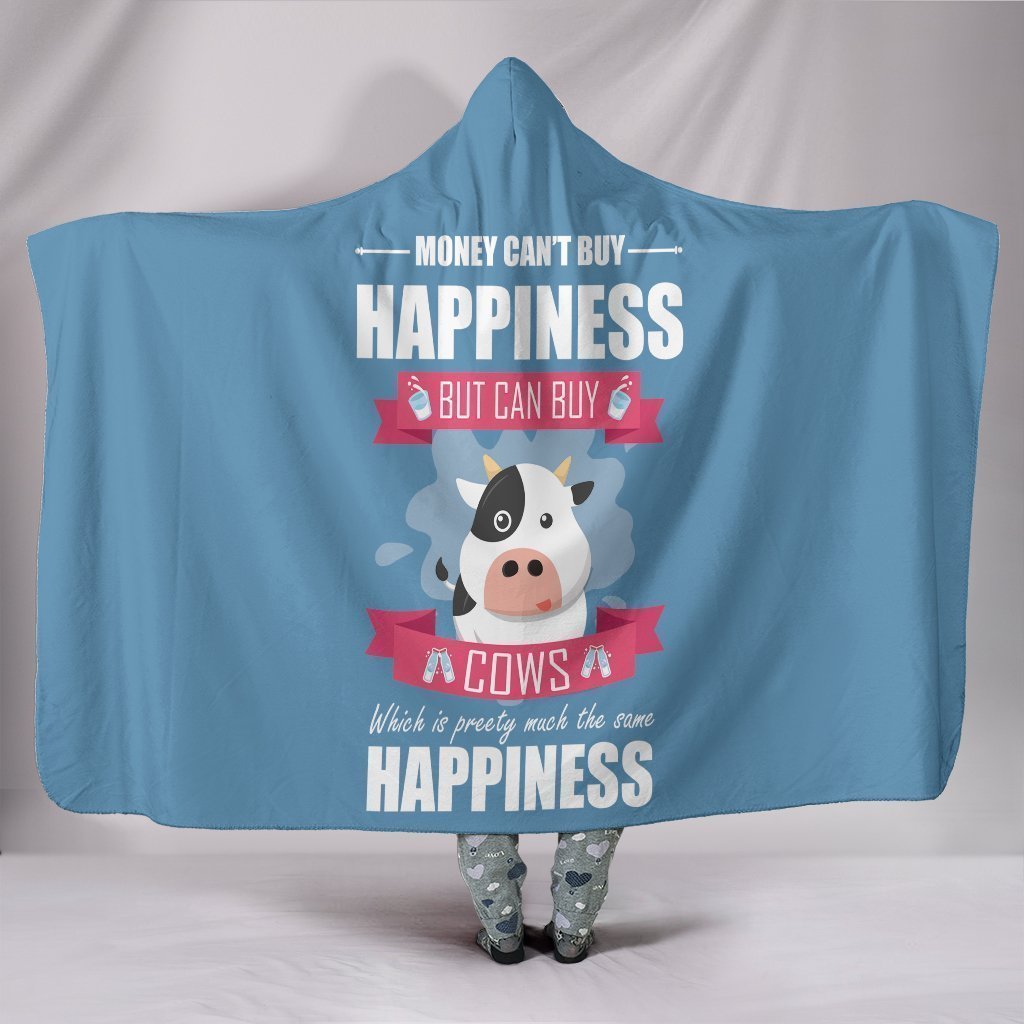 Custom Hoodie Blanket - Happiness Cow-6teenth World™-Hooded Blanket-Youth 60"x45"-Vibe Cosy™