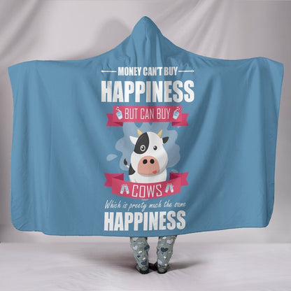 Custom Hoodie Blanket - Happiness Cow-6teenth World™-Hooded Blanket-Youth 60"x45"-Vibe Cosy™