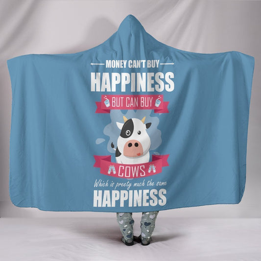 Custom Hoodie Blanket - Happiness Cow-6teenth World™-Hooded Blanket-Youth 60"x45"-Vibe Cosy™