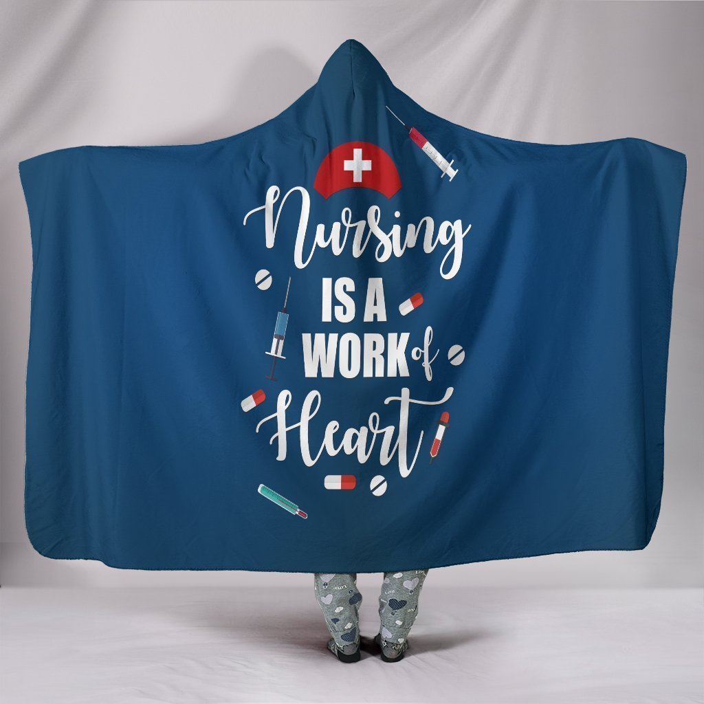 Custom Hoodie Blanket - Nursing Works-6teenth World™-Hooded Blanket-Youth 60"x45"-Vibe Cosy™
