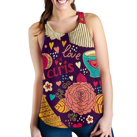 Paris Love Racerback Tanktop-Amaze Style™-Racerback Tank Top - Paris Love Racerback Tanktop-XS-Vibe Cosy™