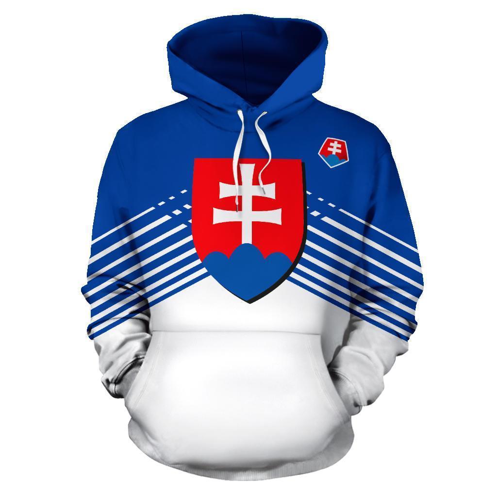 Slovakia Sport Flag Hoodie - Stripes Style 02 - J4-ALL OVER PRINT HOODIES-LoveTheWorld-Men's Hoodie-S-Vibe Cosy™