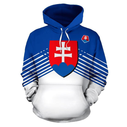 Slovakia Sport Flag Hoodie - Stripes Style 02 - J4-ALL OVER PRINT HOODIES-LoveTheWorld-Men's Hoodie-S-Vibe Cosy™