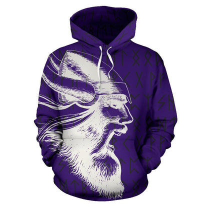 Vikings Warrior™ Hoodie Purple & White Ver TH7-ALL OVER PRINT HOODIES (P)-HP Arts-Hoodie-S-Vibe Cosy™