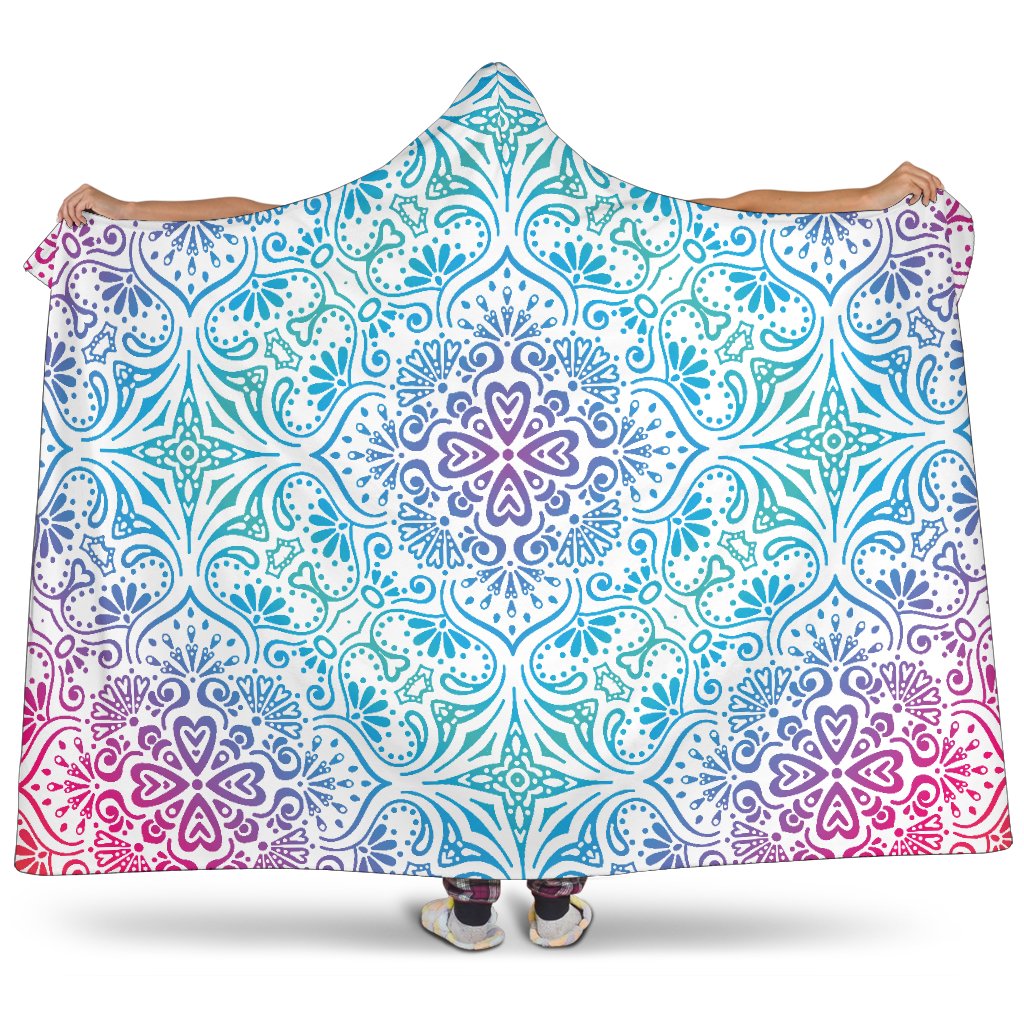 Bohemian Rainbow (White) - Hooded Blankets-Amaze Style™-Hooded BlanketBohemian Rainbow (White) - Hooded Blankets-Youth 60"x45"-Vibe Cosy™