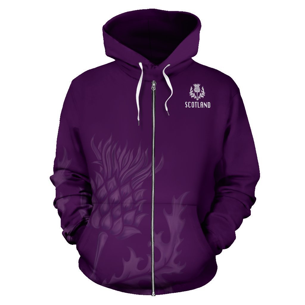 Purple Thistle 3D Allover Zip Hoodie-Apparel-HD09-Zip Hoodie-S-Vibe Cosy™