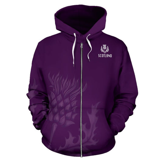 Purple Thistle 3D Allover Zip Hoodie-Apparel-HD09-Zip Hoodie-S-Vibe Cosy™
