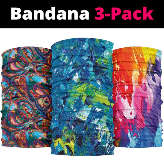 Abstract Oil Paintings Set - Bandana 3 Pack-Amaze Style™-Abstract Oil Paintings Set - Bandana 3 Pack-Vibe Cosy™