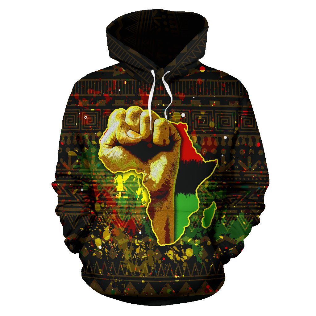 African Hoodie - Africa Black Power All Over Hoodie-ALL OVER PRINT HOODIES-HPArt-Men-S-Black-Vibe Cosy™